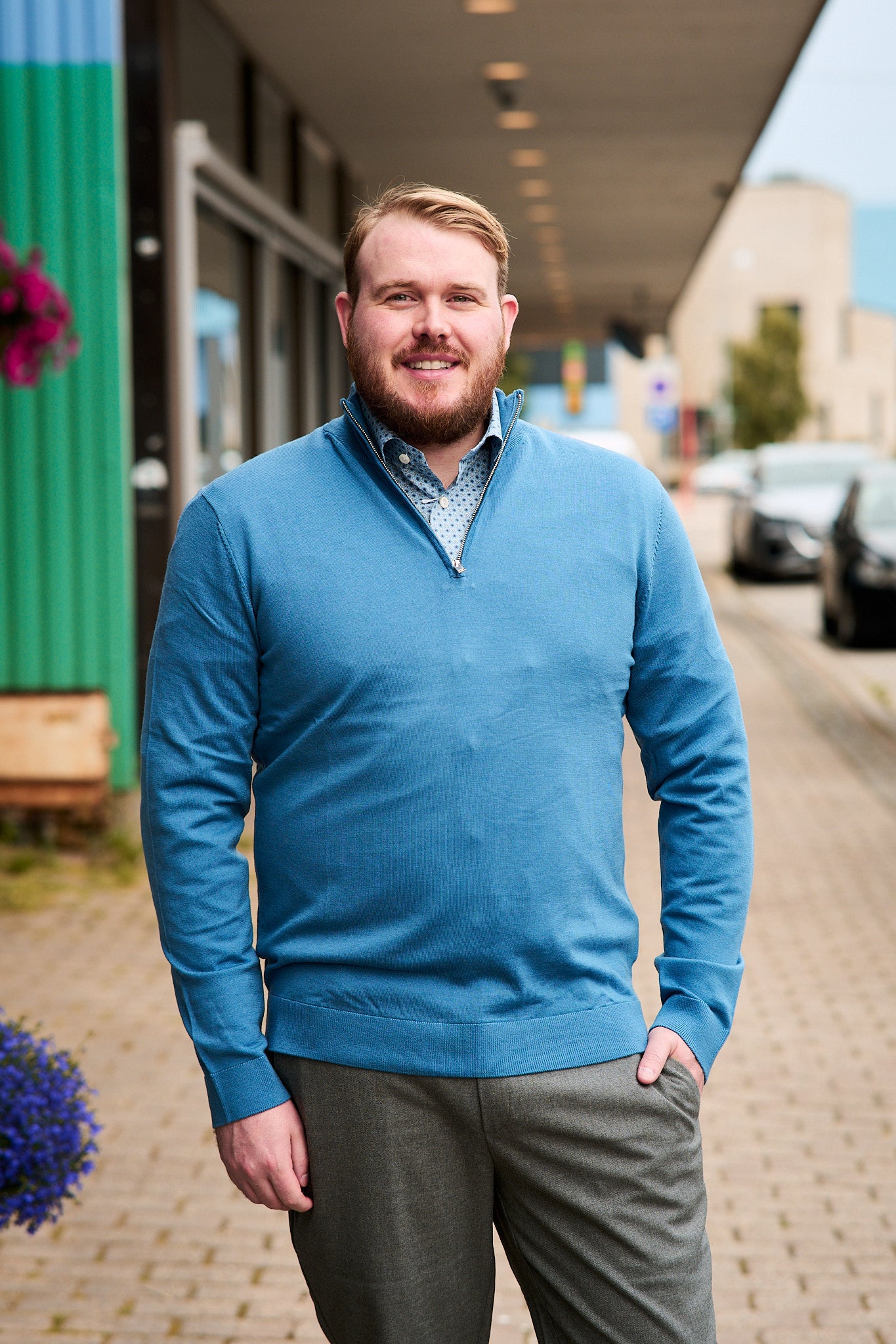 Tray LS Knit Merino Half Zip - True Navy