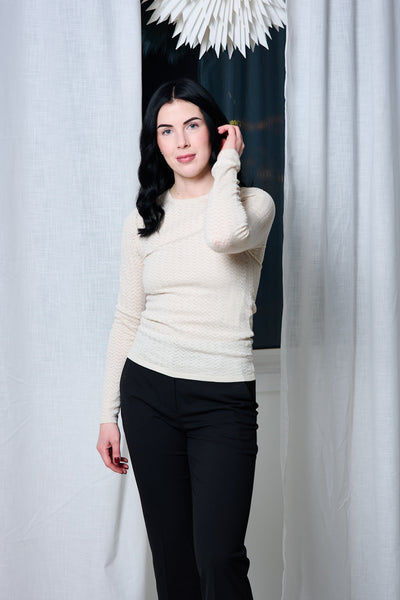 Naja Tight LS Knit O-neck - Birch
