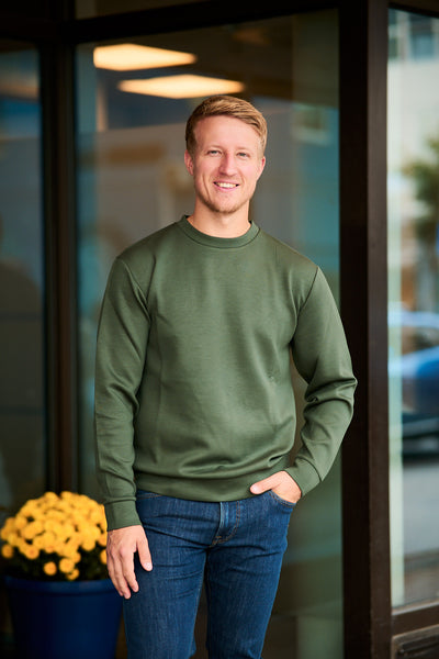 Emanuel Soft Crew Neck Sweat - Deep Forest