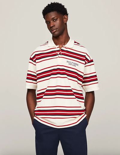 Stripe Honeycomb Monotype Polo