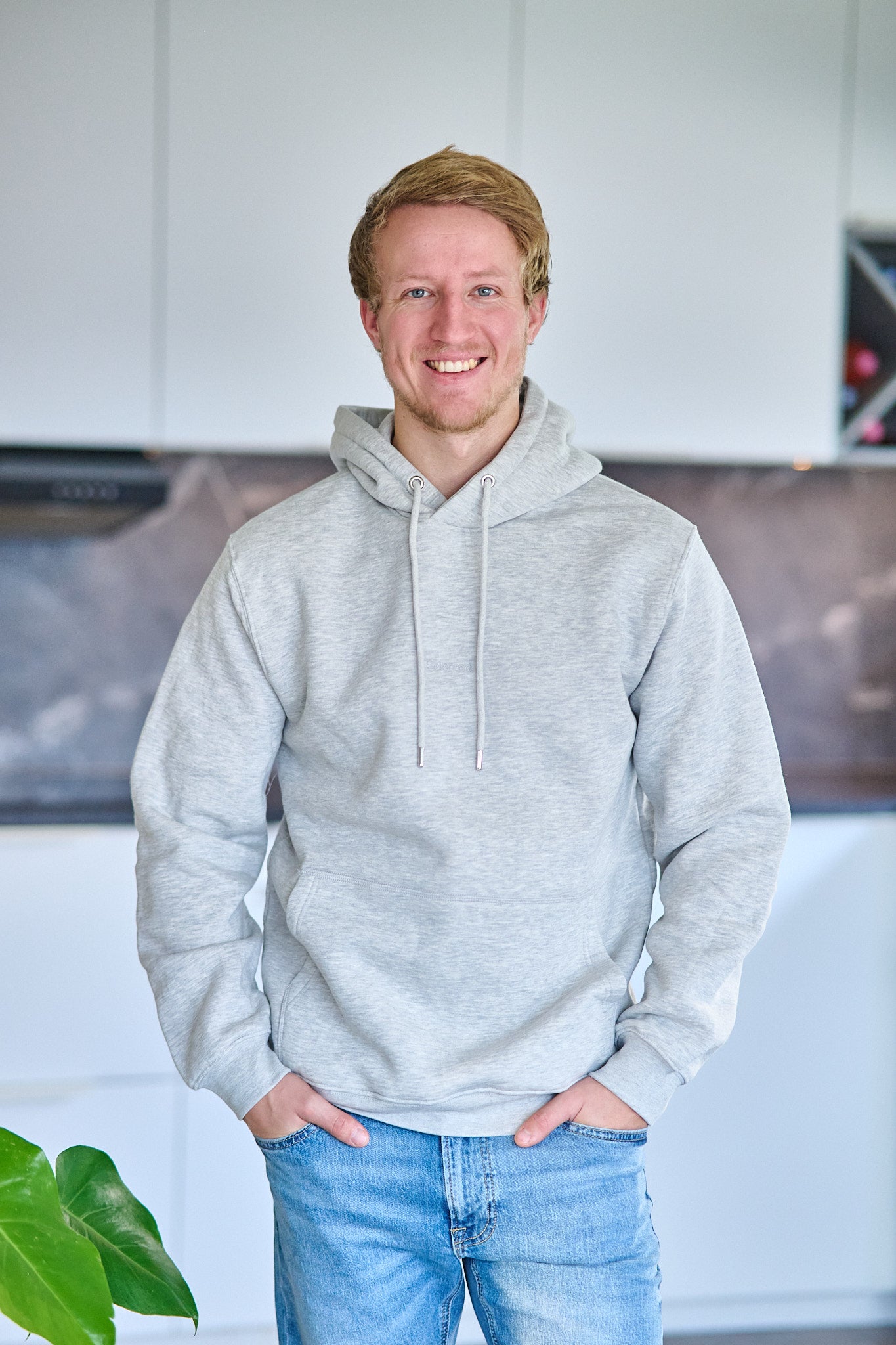 Hankie Logo Hood Sweat Noos - Light Grey Melange