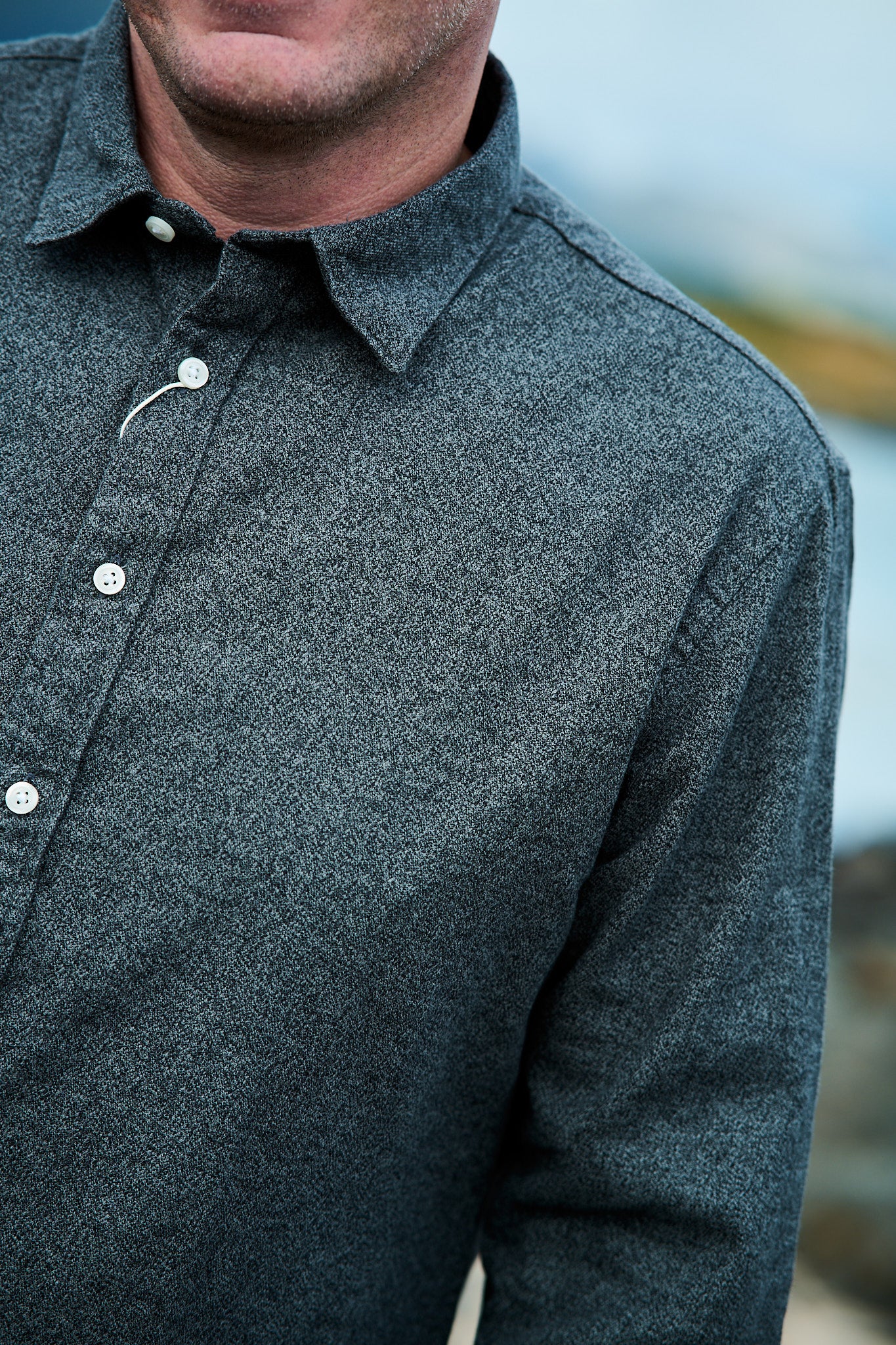 Regnoah Brushed Twist Shirt LS - Grey Flannel