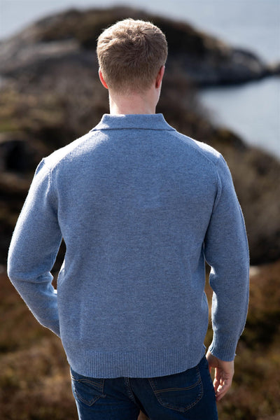 Reuben Ls Knit Relaxed Polo - Oceana