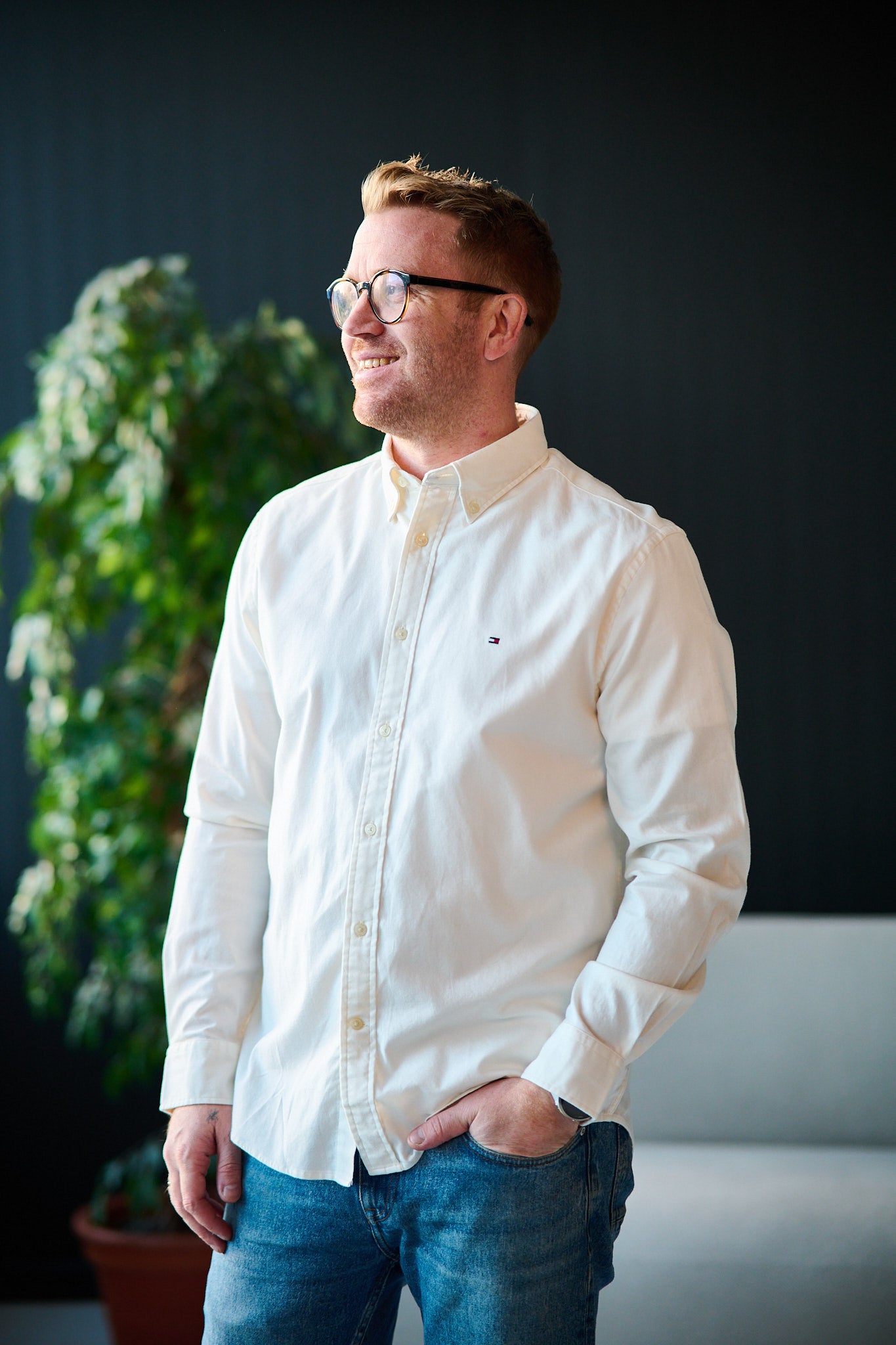 Flex Flannel Solid RF Shirt - Ivory Silk