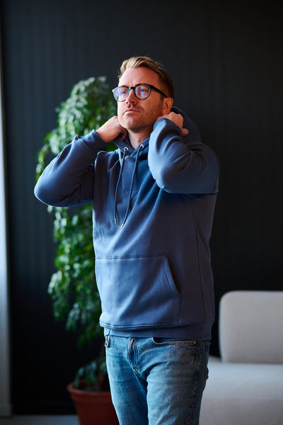 Hankie Logo Hood Sweat Noos - Vintage Indigo