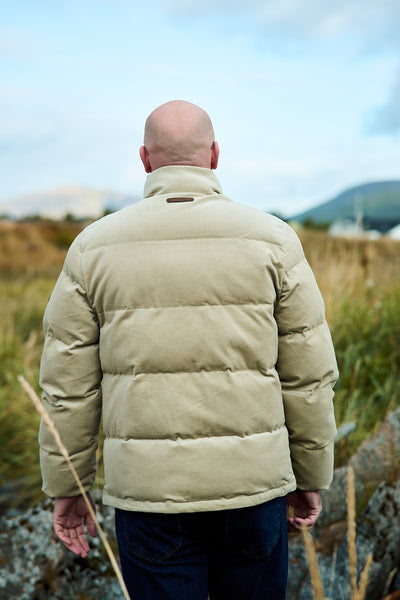 Cord Puffer Jacket - Greige