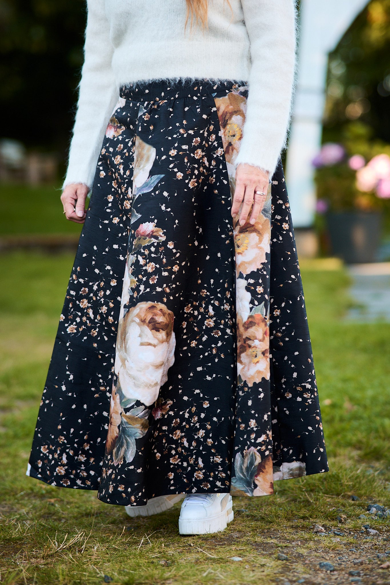Taffeta Maxi Skirt - Dark Rose