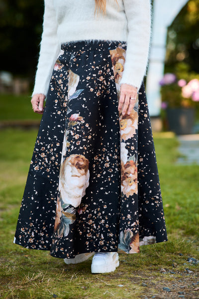 Taffeta Maxi Skirt - Dark Rose