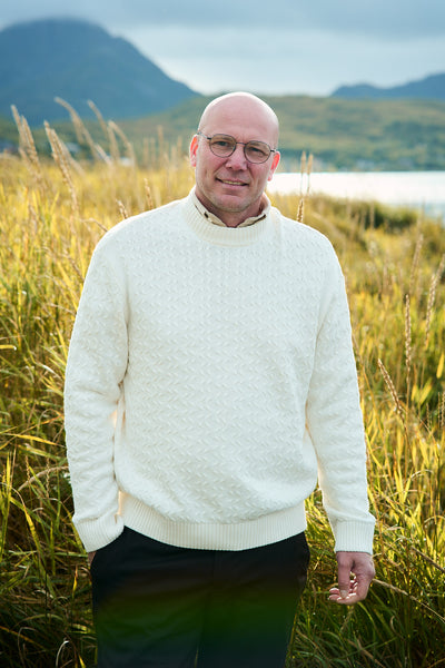 Phillip LS Knit Relaxed Crew Neck - Egret