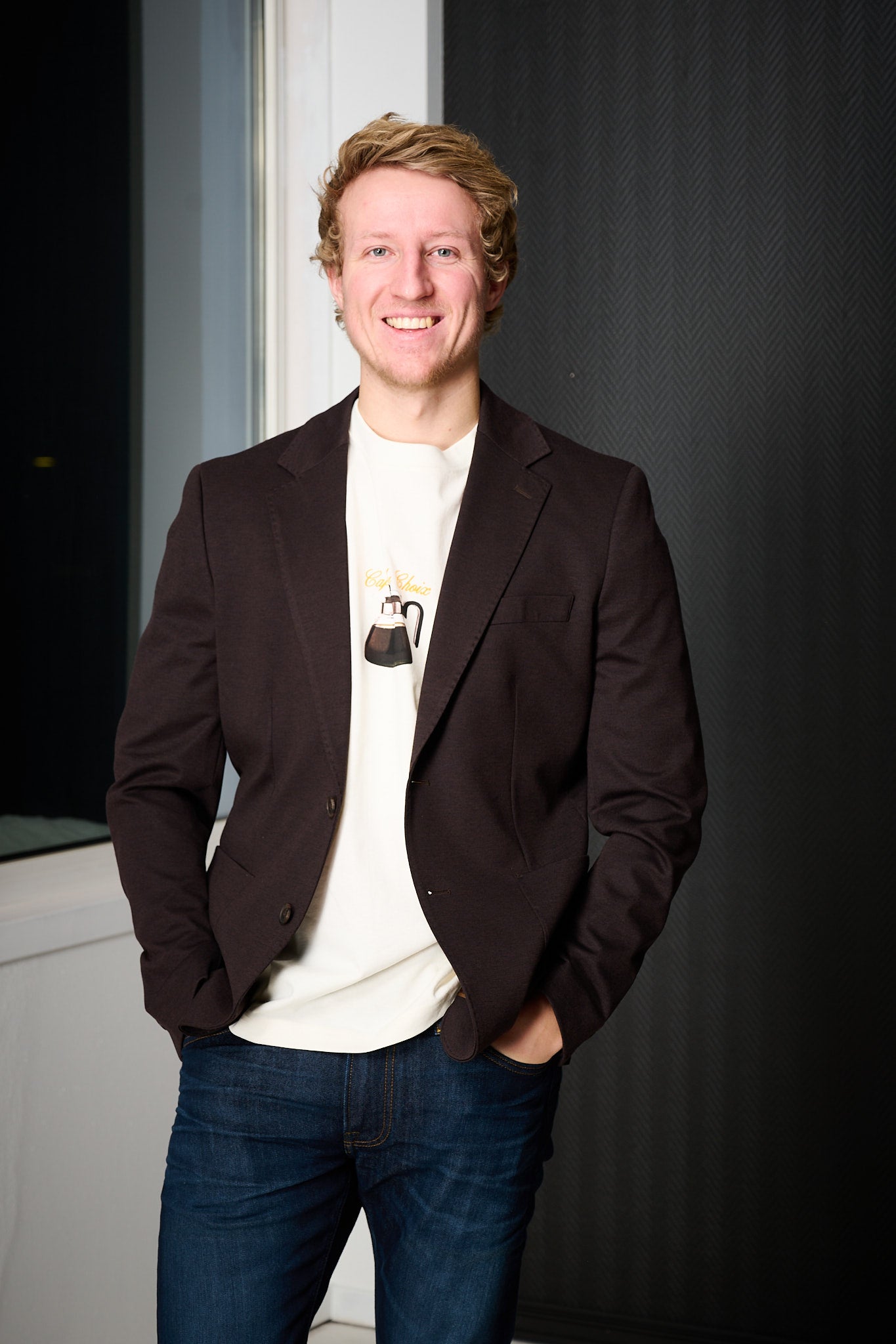 Slim Lewis Lano Jersey BLZ - Chocolate Torte