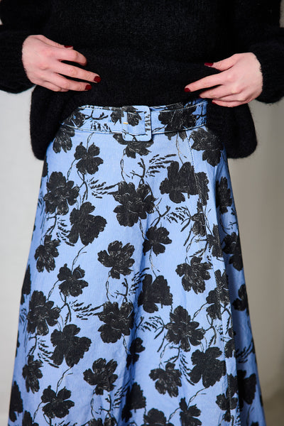Cord Maxi Skirt - Blue Peony