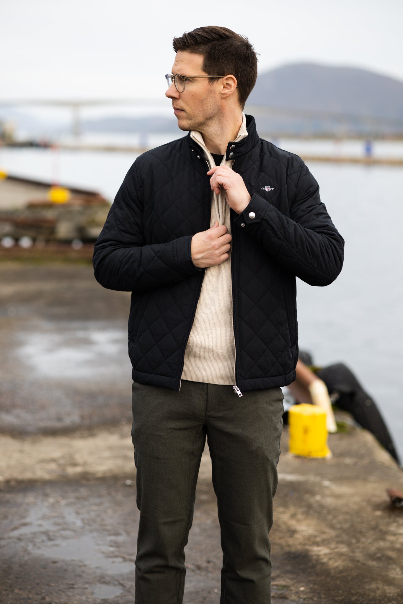 Quilted Windcheater - Black
