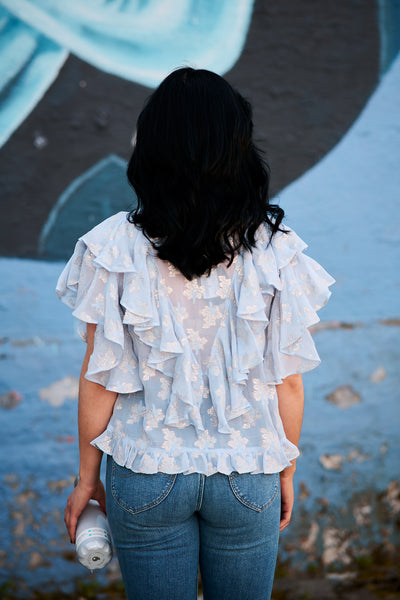 Georgette Top Light blue