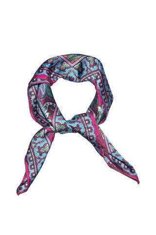 Skjerf Paisly - Fuksia 70x70