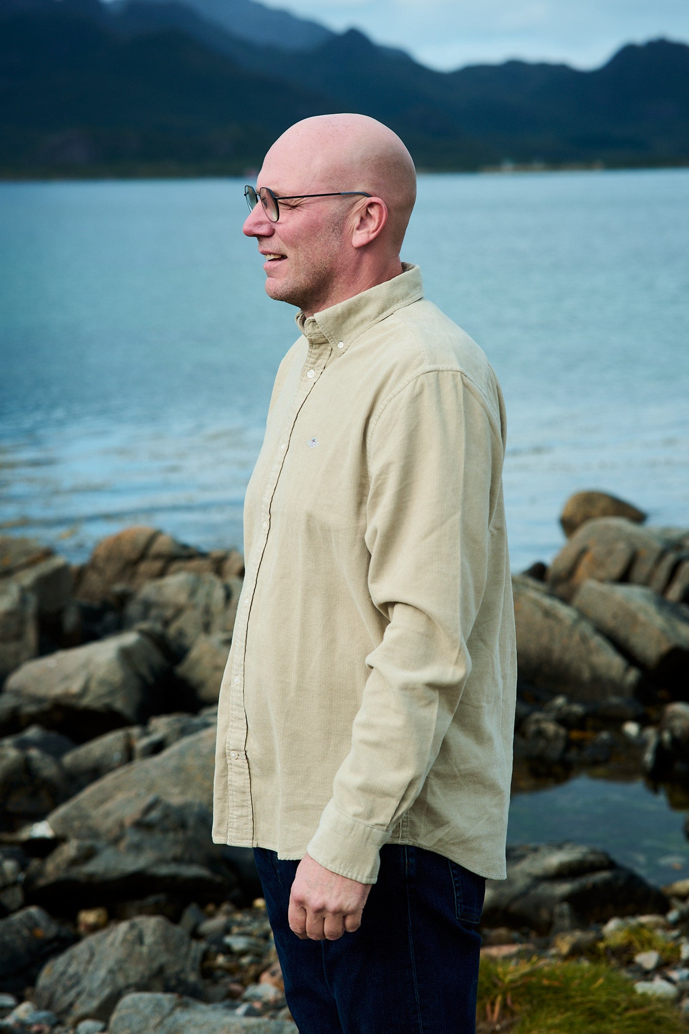 Regular Corduroy Shirt -Greige