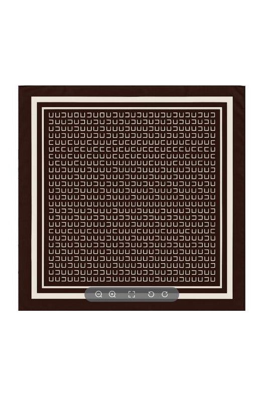 Skjerf 70x70 Mønster - Brun