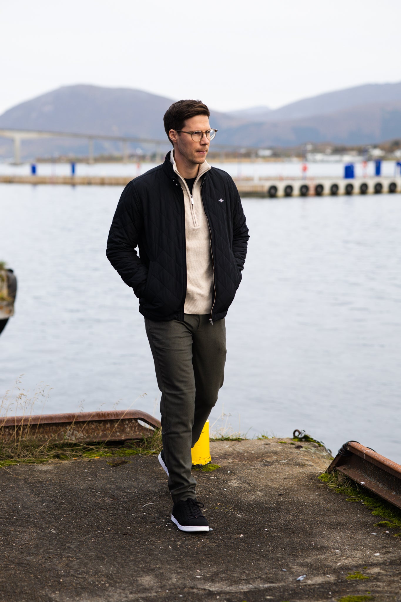 Quilted Windcheater - Black