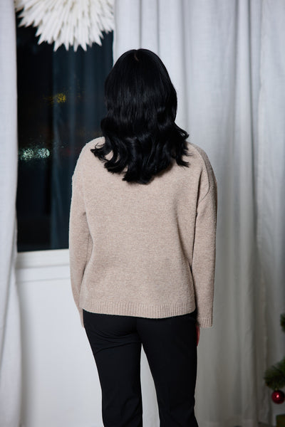 Cille Cashmere Blend High Neck - Irish Cream