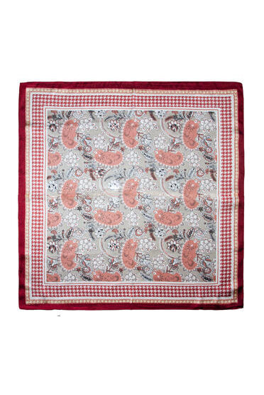 Skjerf Paisley 70X70 - Vinrød