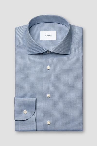 Micro Check Twill Shirt Contemporary fit - Blue
