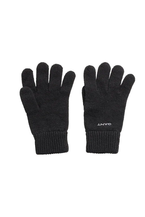Knitted Wool Gloves - Black