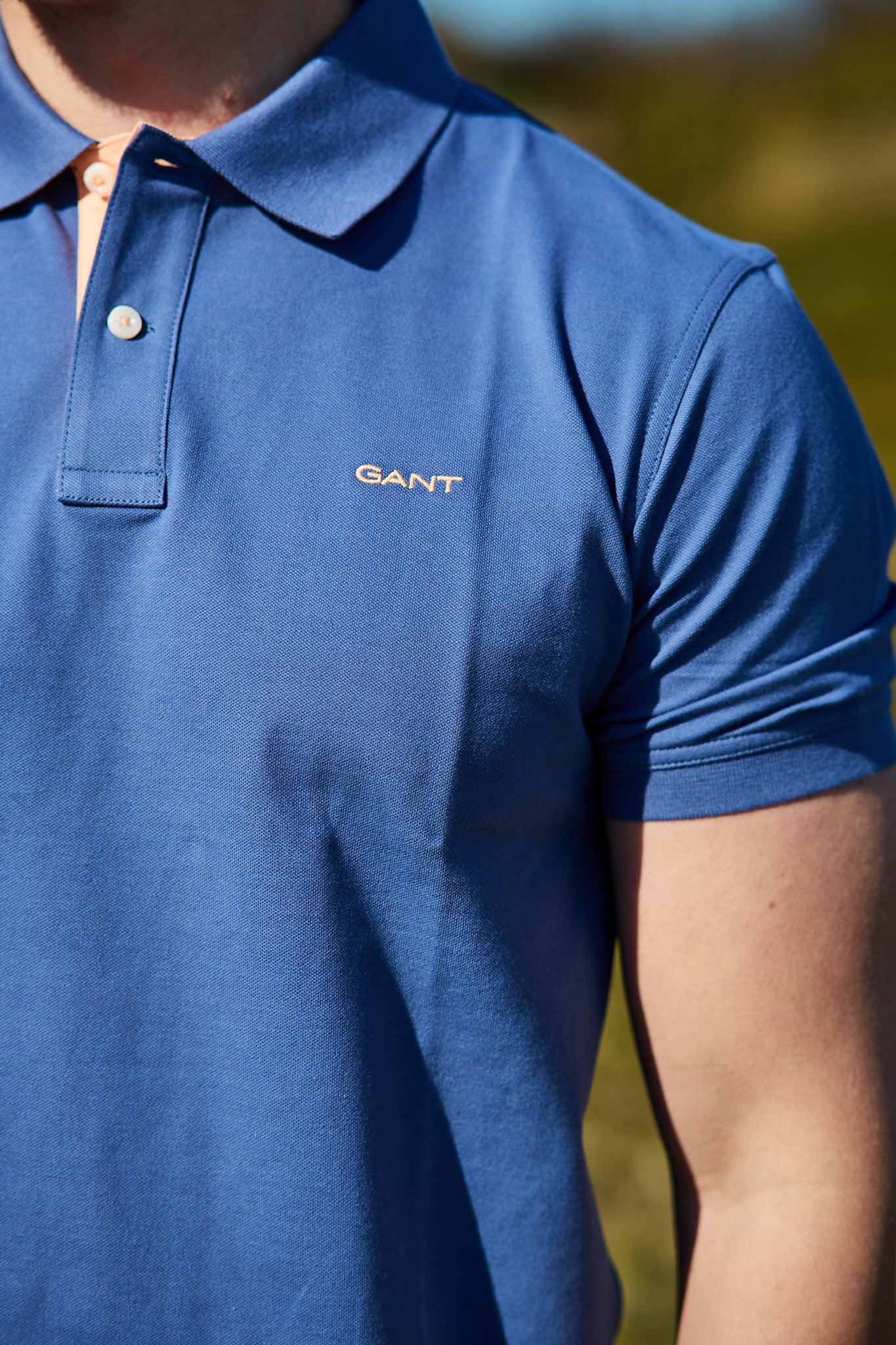 Contrast Pique SS Polo - Dusty Navy