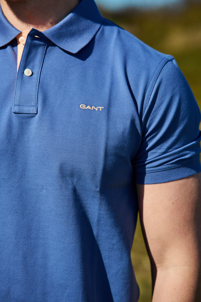 Contrast Pique SS Polo - Dusty Navy