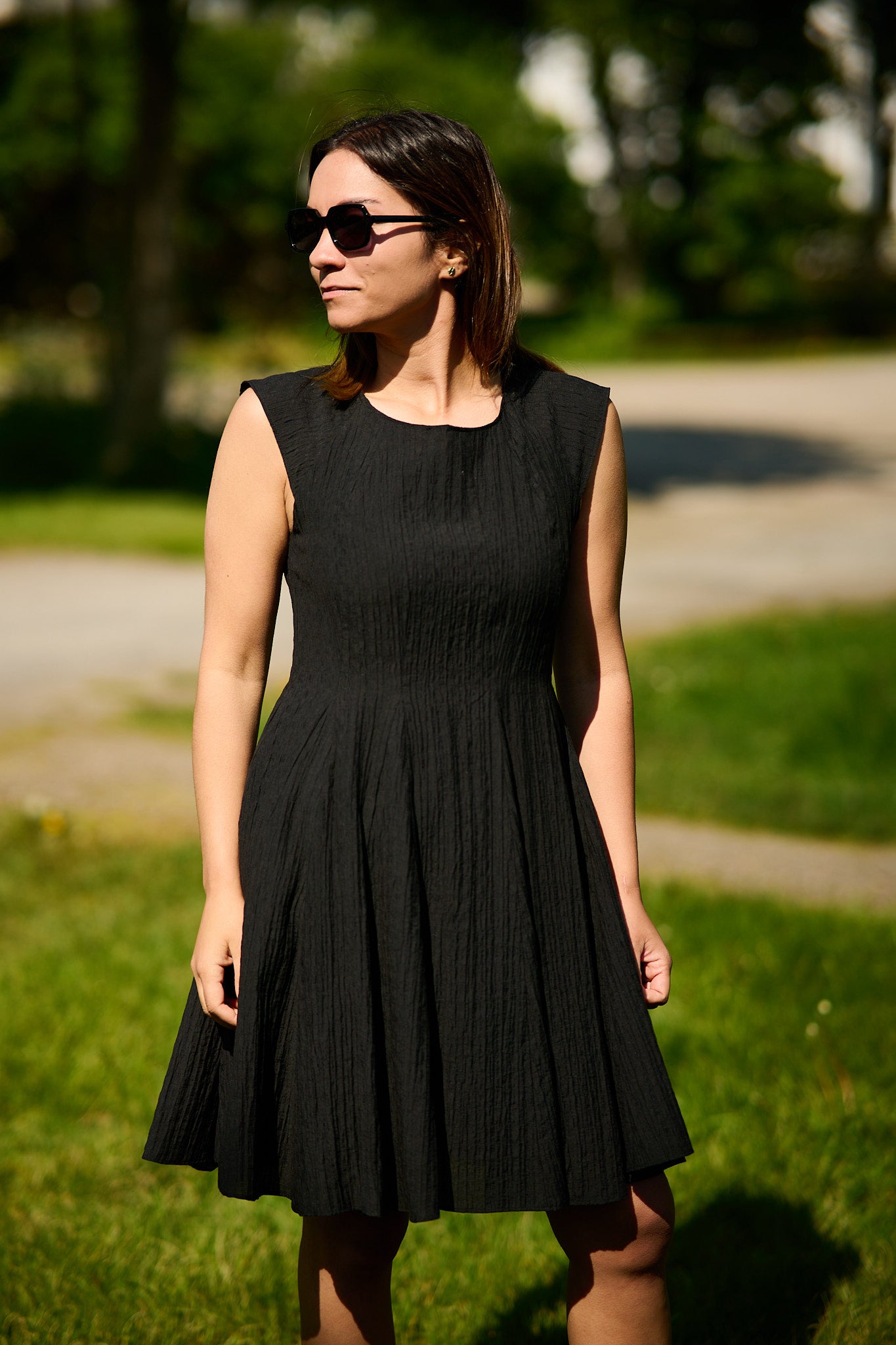 Maddie Short Cap Sleeve Dress Black