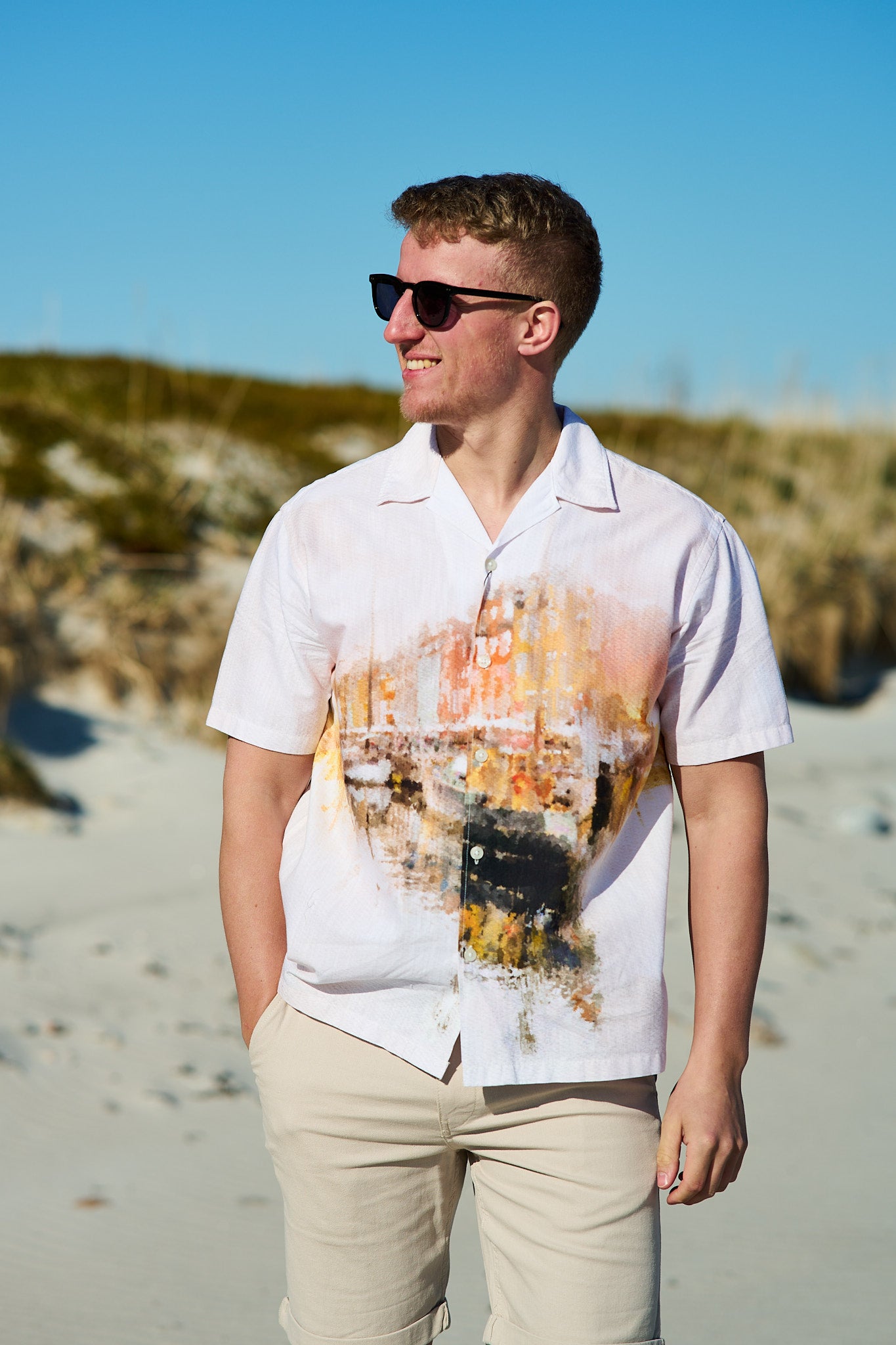 Carl AOP SS Shirt - Apricot