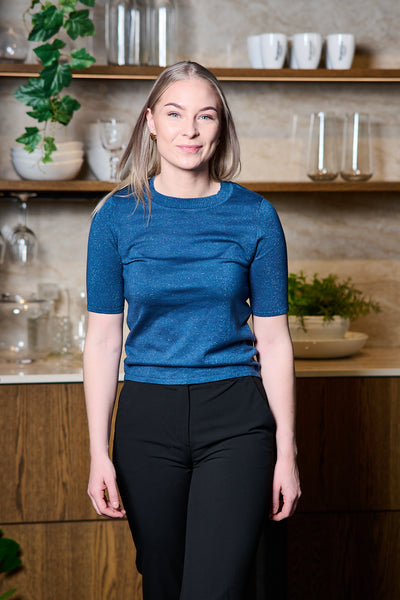 Lura 2/4 Knit O-neck - Key Largo