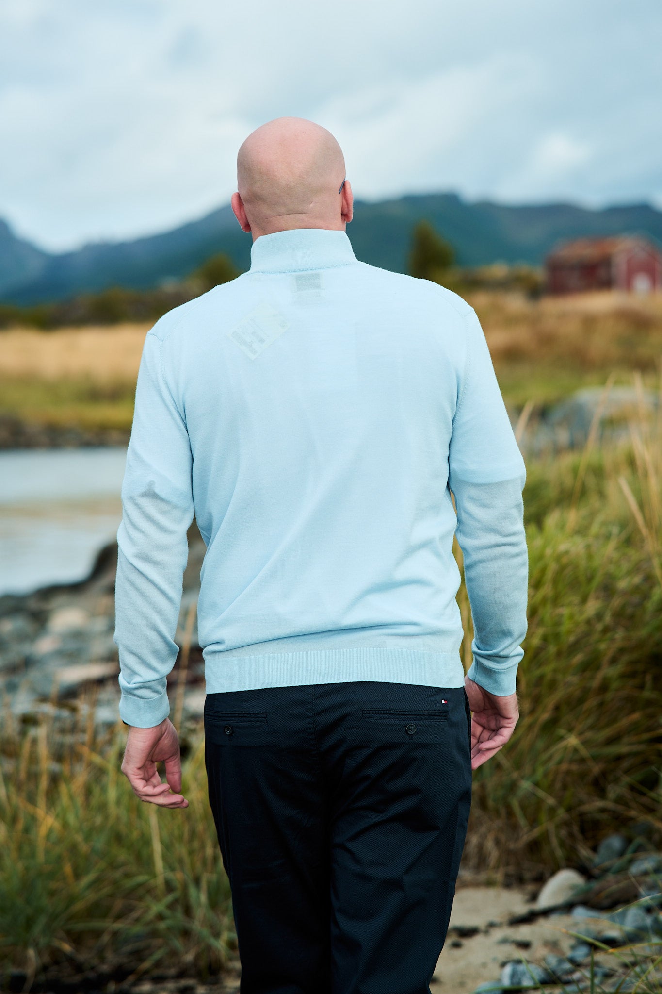 Extrafine Merino Wool Half Zip - Fresh Blue