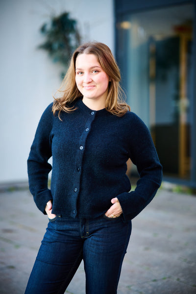 Lulu New Ls Knit Cardigan Noos - Dark Sapphire