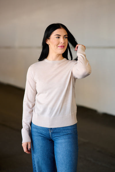 Thea Ls Knit Merino O-Neck