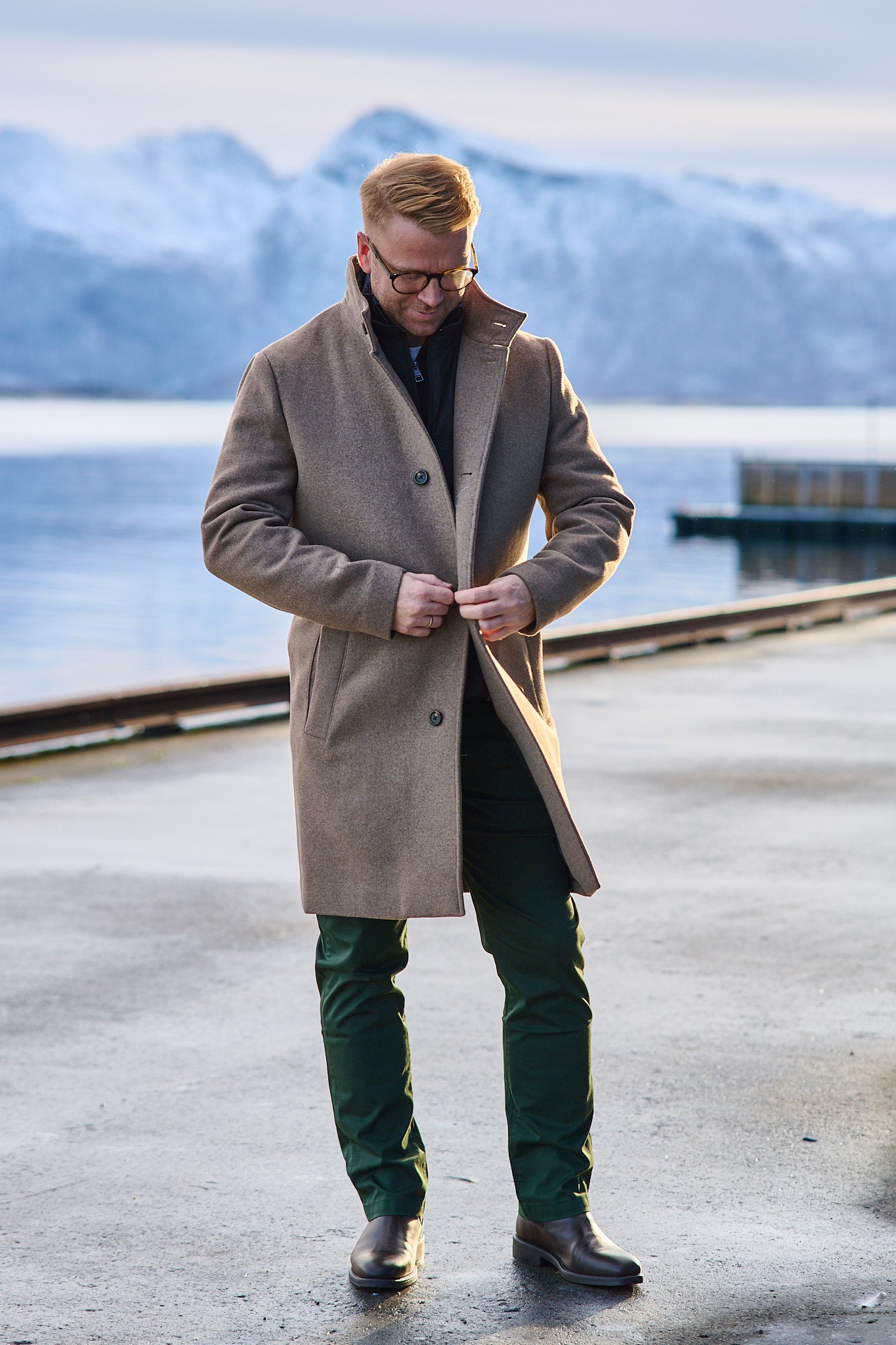 Rainar Wool Blend Coat - Fallen Rock/Melange