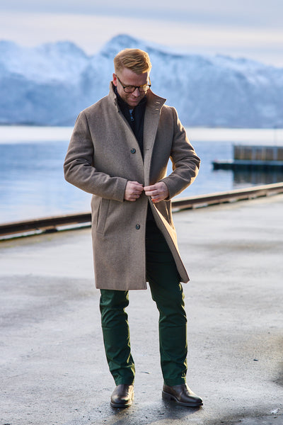 Rainar Wool Blend Coat - Fallen Rock/Melange