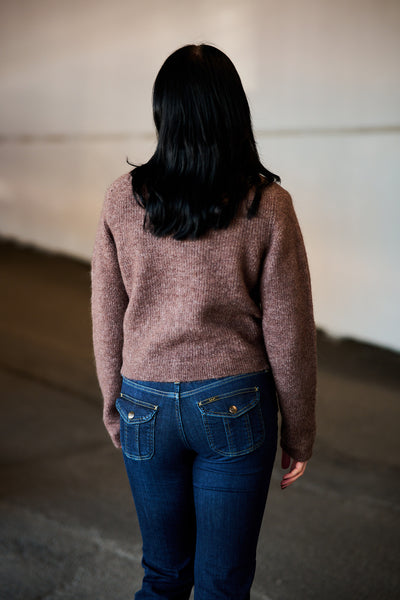 Sia Ras LS Knit Cropped Cardigan - Fungi