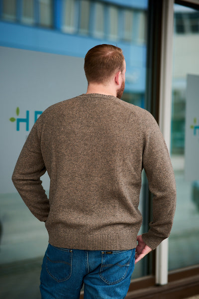 Wool Blend C-Neck Dark hazelnut melange
