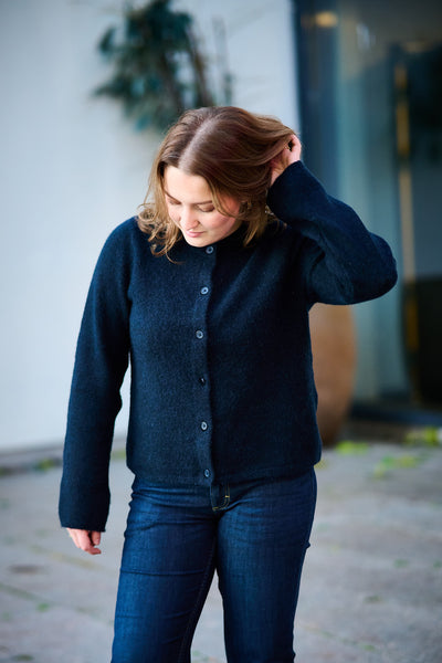 Lulu New Ls Knit Cardigan Noos - Dark Sapphire
