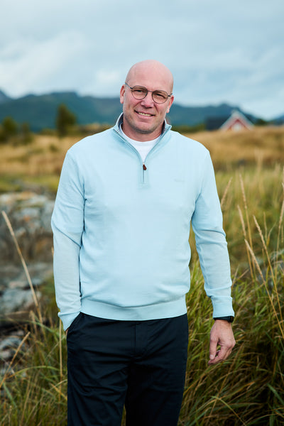 Extrafine Merino Wool Half Zip - Fresh Blue