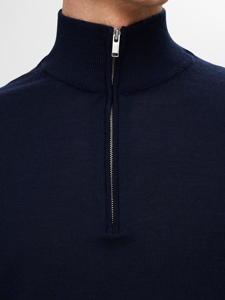 Tray LS Knit Merino Half Zip - Navy Blazer