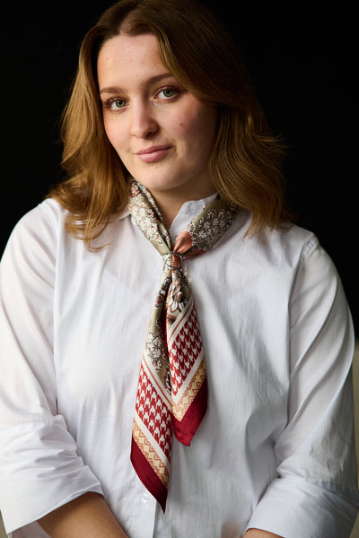 Skjerf Paisley 70X70 - Vinrød