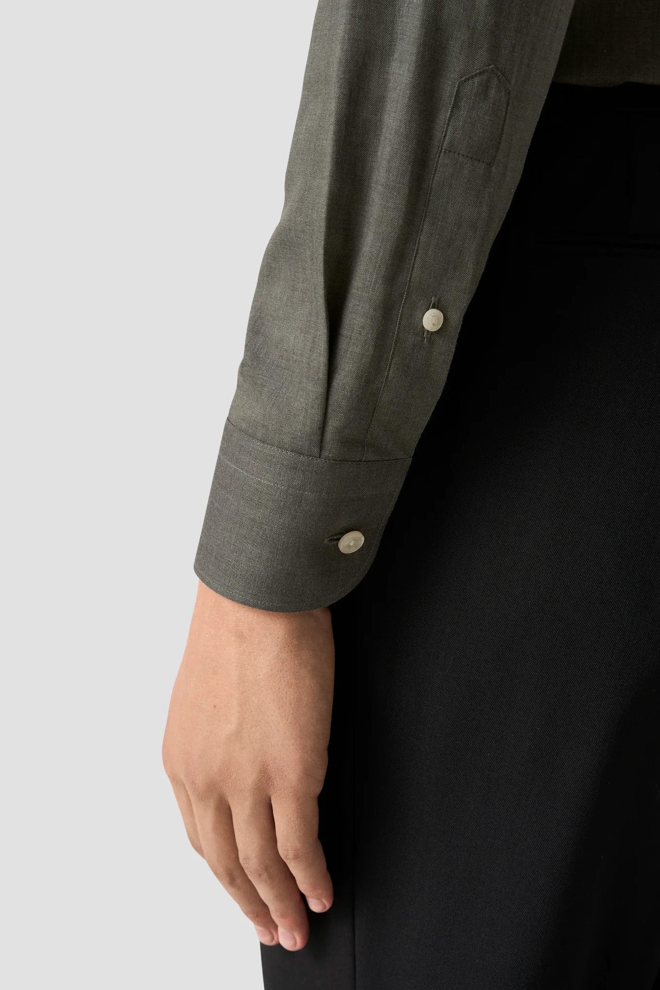 Solid Signature Flannel Shirt Slim fit- Dark Green