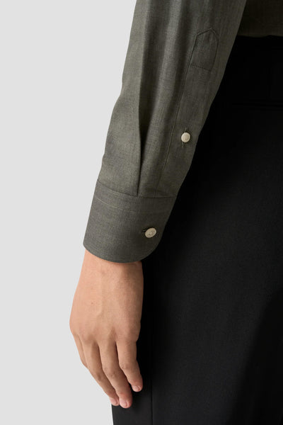 Solid Signature Flannel Shirt Slim fit- Dark Green