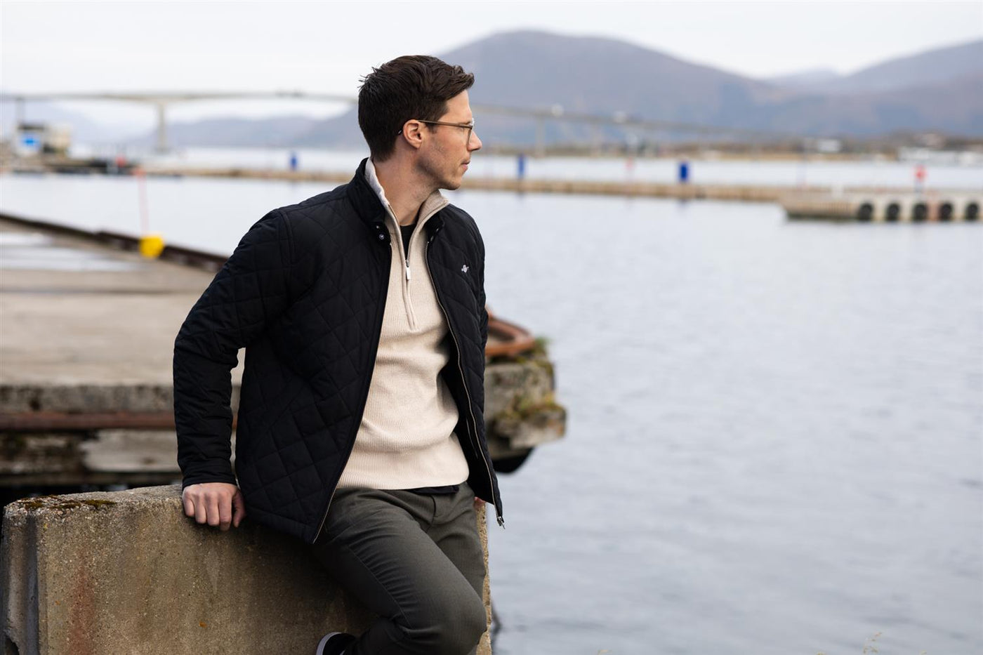 Quilted Windcheater - Black