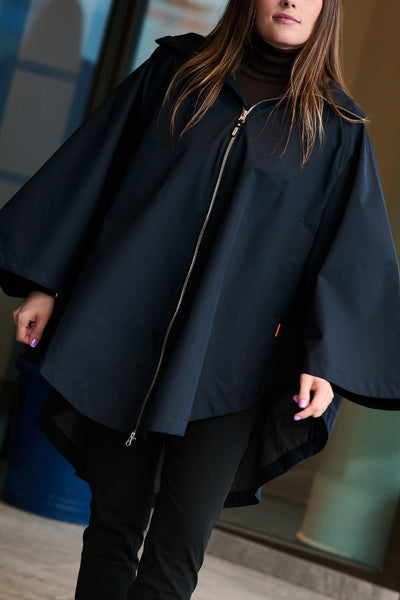 The Womens Poncho - Deep Navy