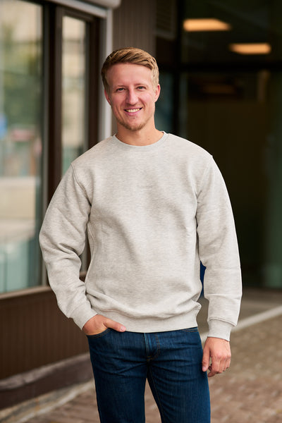Hankie Logo Crew Neck Sweat - Light Grey Melange