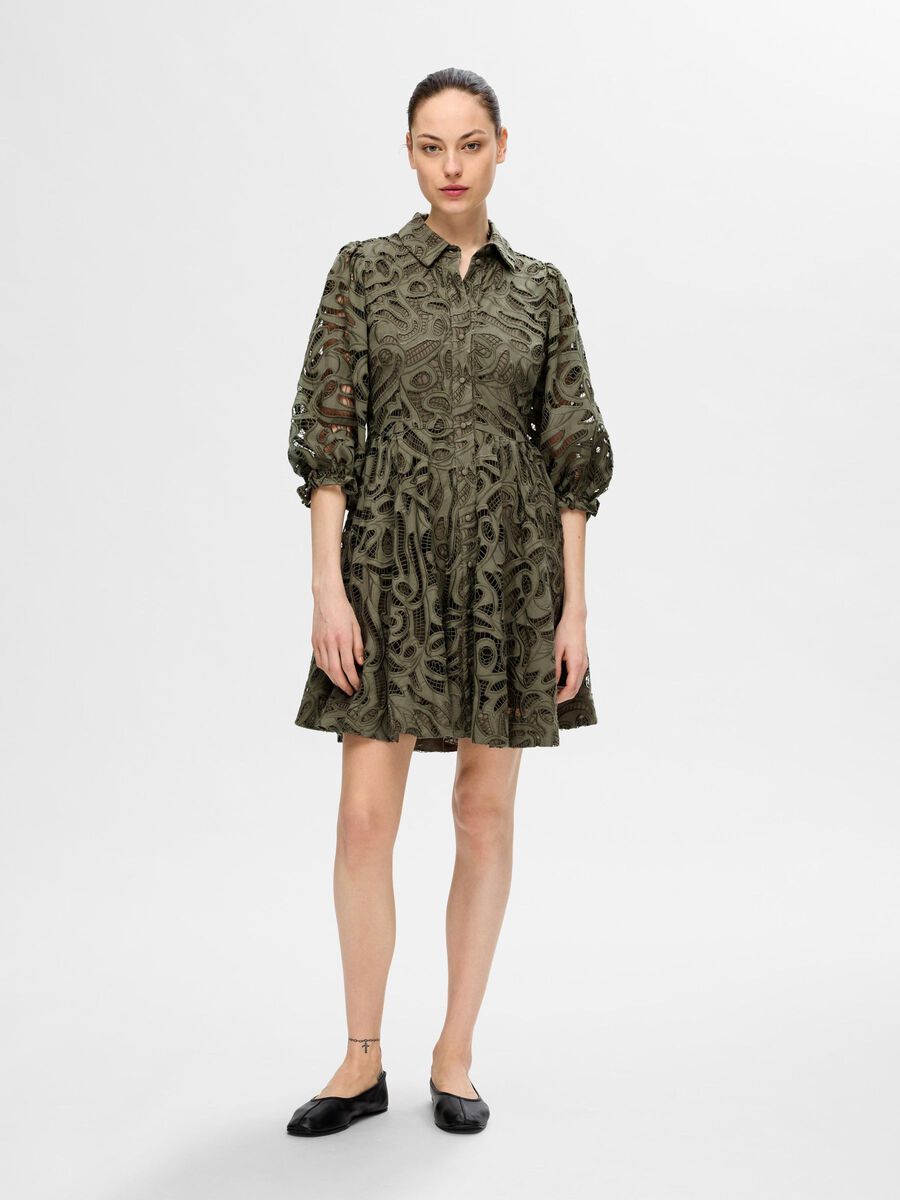 Allia 3/4 Short Shirt Broderi Dress