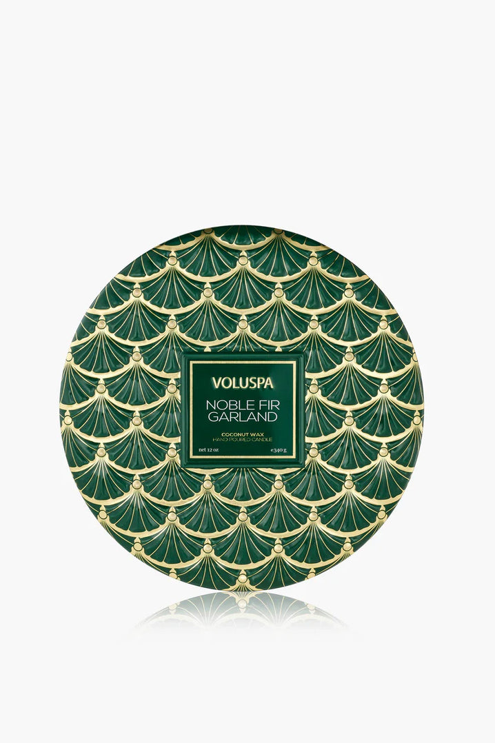 3 Wick Tin Candle, 40 timer - Noble Fir Garlander