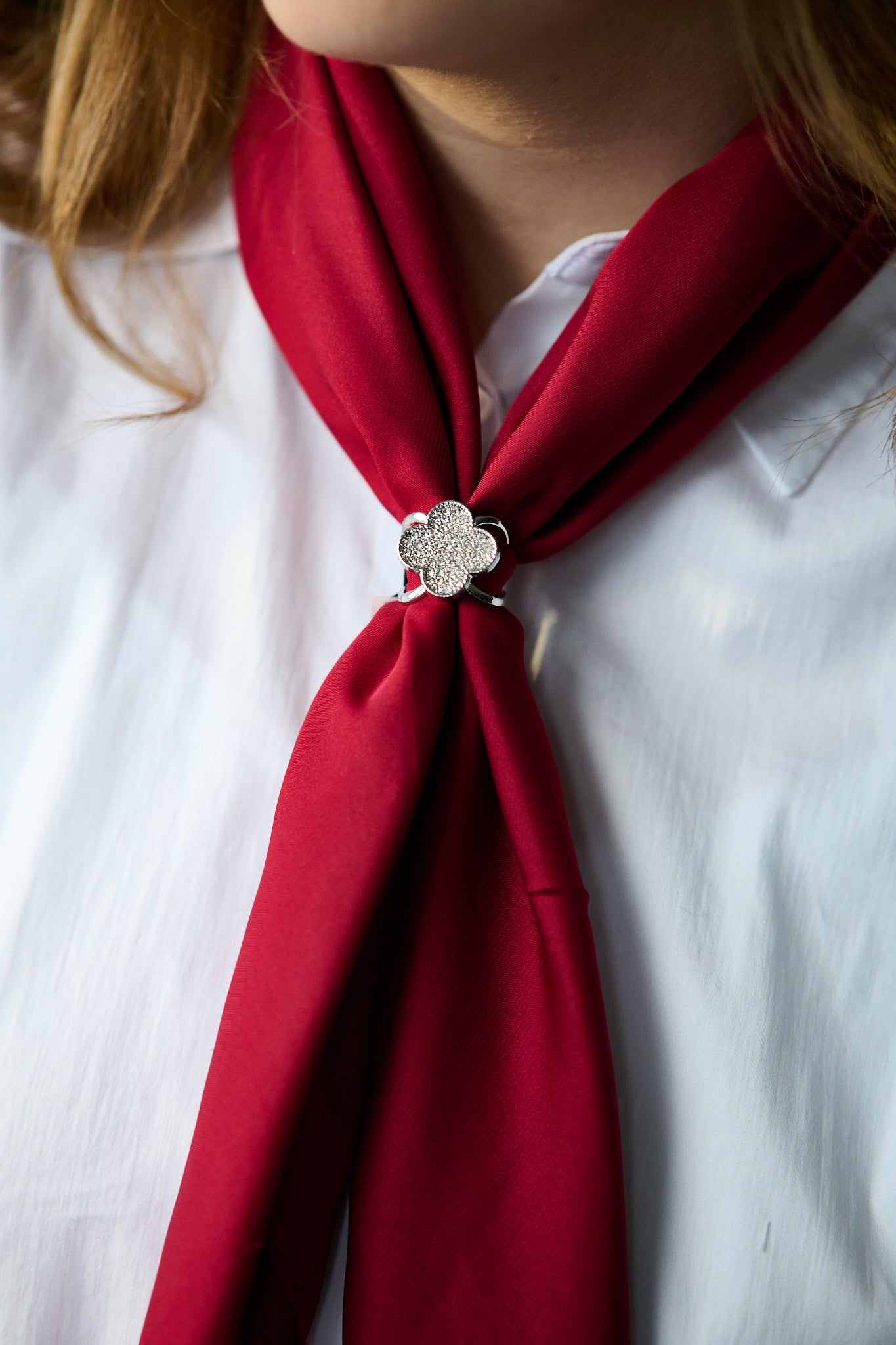 Firkløver Skjerfring - Sølv