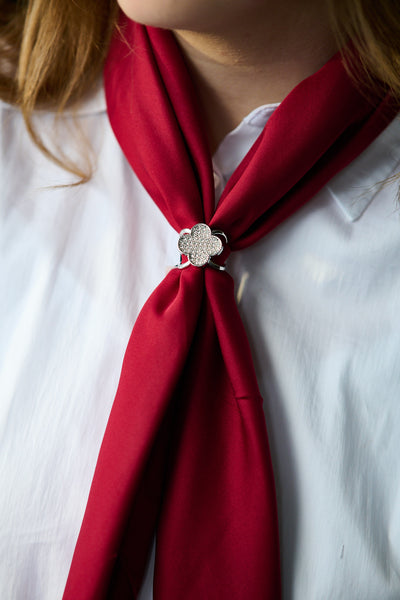 Firkløver Skjerfring - Sølv